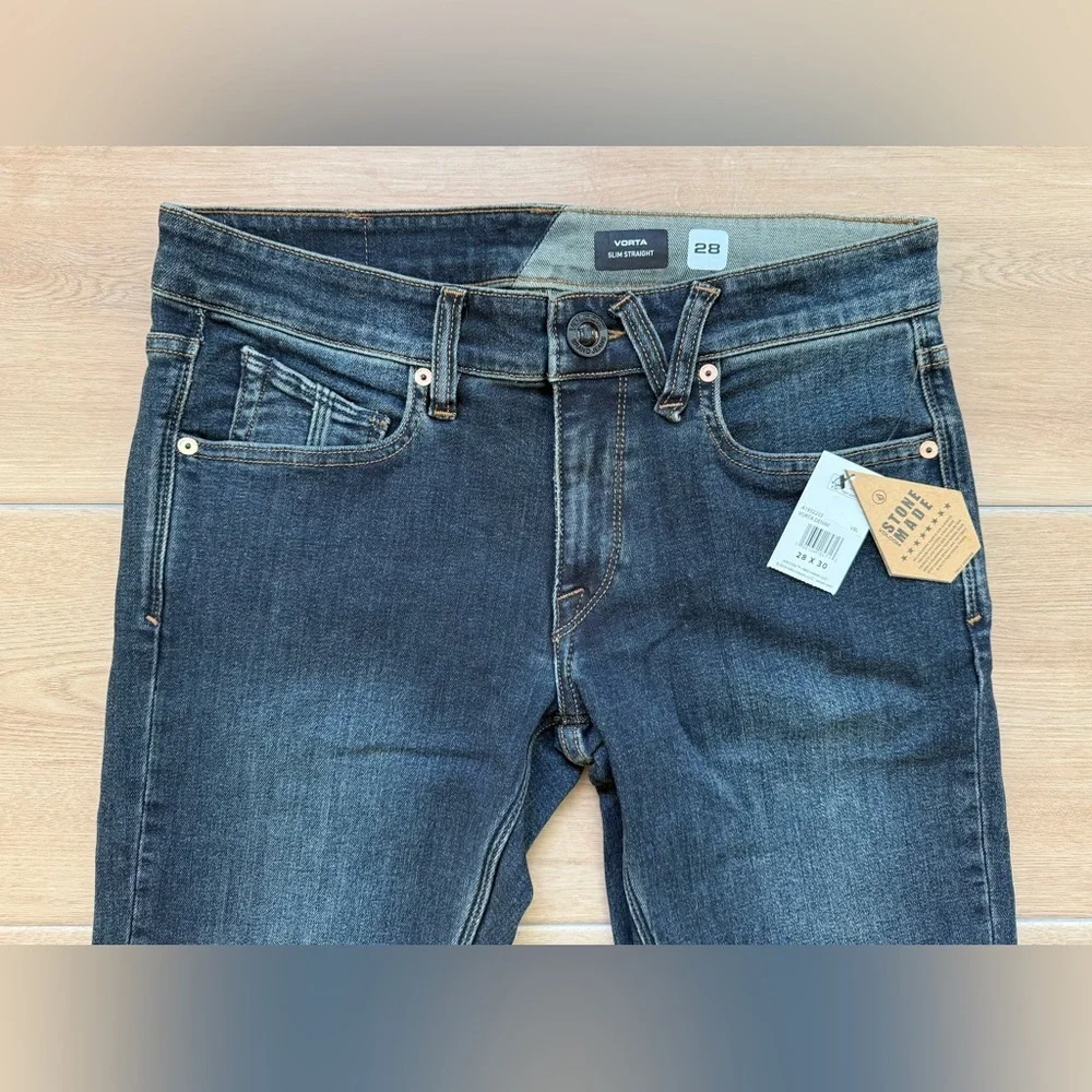 NWT Volcom Vorta Slim Straight Jeans Size 28W x 30L
